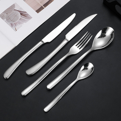 不锈钢餐具法式月光刀叉勺 加厚款酒店西餐牛排刀甜品勺礼品套装
