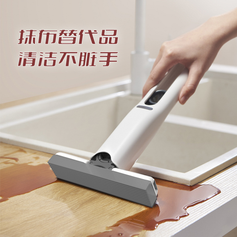Handheld Mini Mop with Sponge for Desktop, Absorbent, No-Hand-Wash Needed, Sponge Mop for Kitchen, Bathroom, Toilet, Washbasin Handheld Mini Mop with Sponge for Desktop, Absorbent, No-Hand-Wash Needed, Sponge Mop for Kitchen, Bathroom, Toilet, Washbasin
