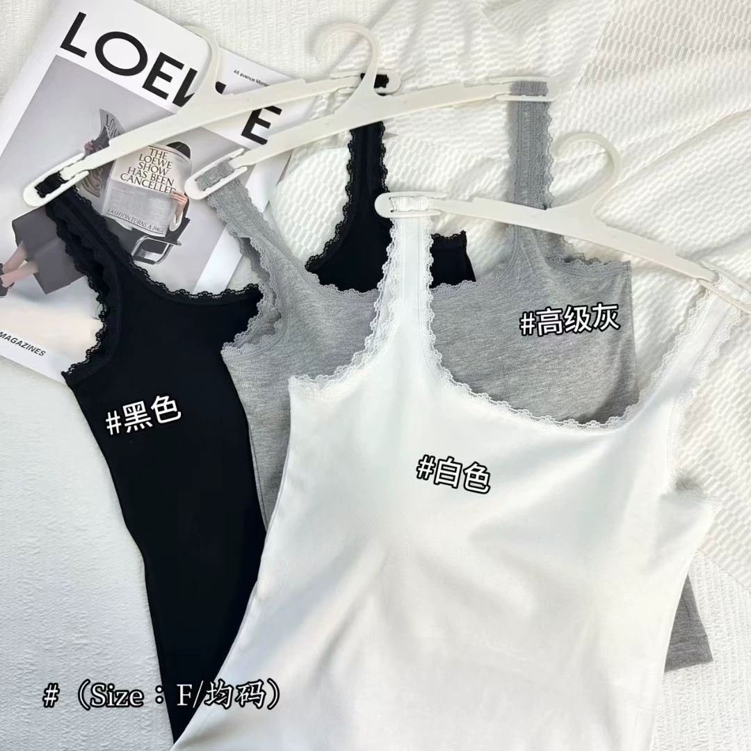 3210 # Сексуальная кружевная майка с вешалкой, фиксированная латексная чашка, внутренняя одежда пуш-ап, топ без рукавов.