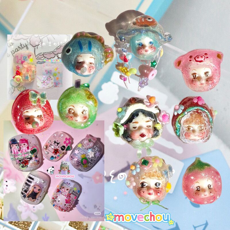Korean-Style Popular Vintage Showa Retro Nail Art Accessories Resin Small Flowers Bowknot Cross Rhinestones Fluorescent Glitter Korean-Style Popular Vintage Showa Retro Nail Art Accessories Resin Small Flowers Bowknot Cross Rhinestones Fluorescent Glitter
