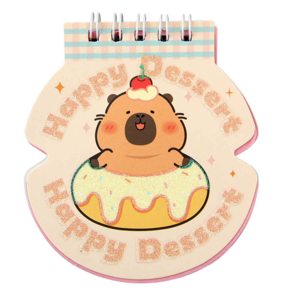 Kapibala Gold Powder Alien Wire Cub Donut Carpincho Página de color Cuaderno de mano Cuaderno de mensaje de estudiante