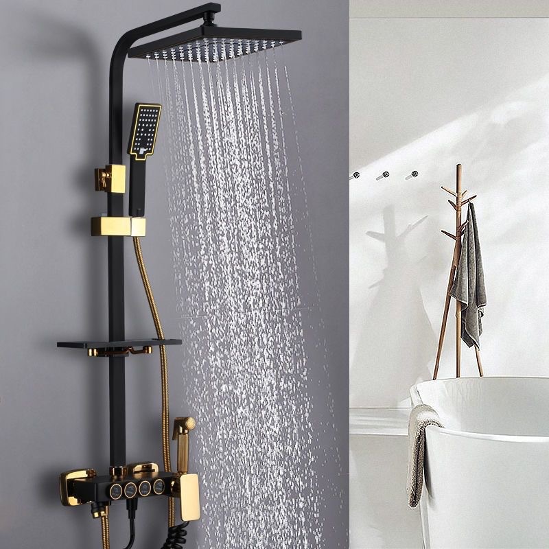 Ducha de cobre puro conjunto de ducha doméstica presurizada y temperatura constante conjunto de ducha de ducha de presión de agua de lluvia ingeniería general