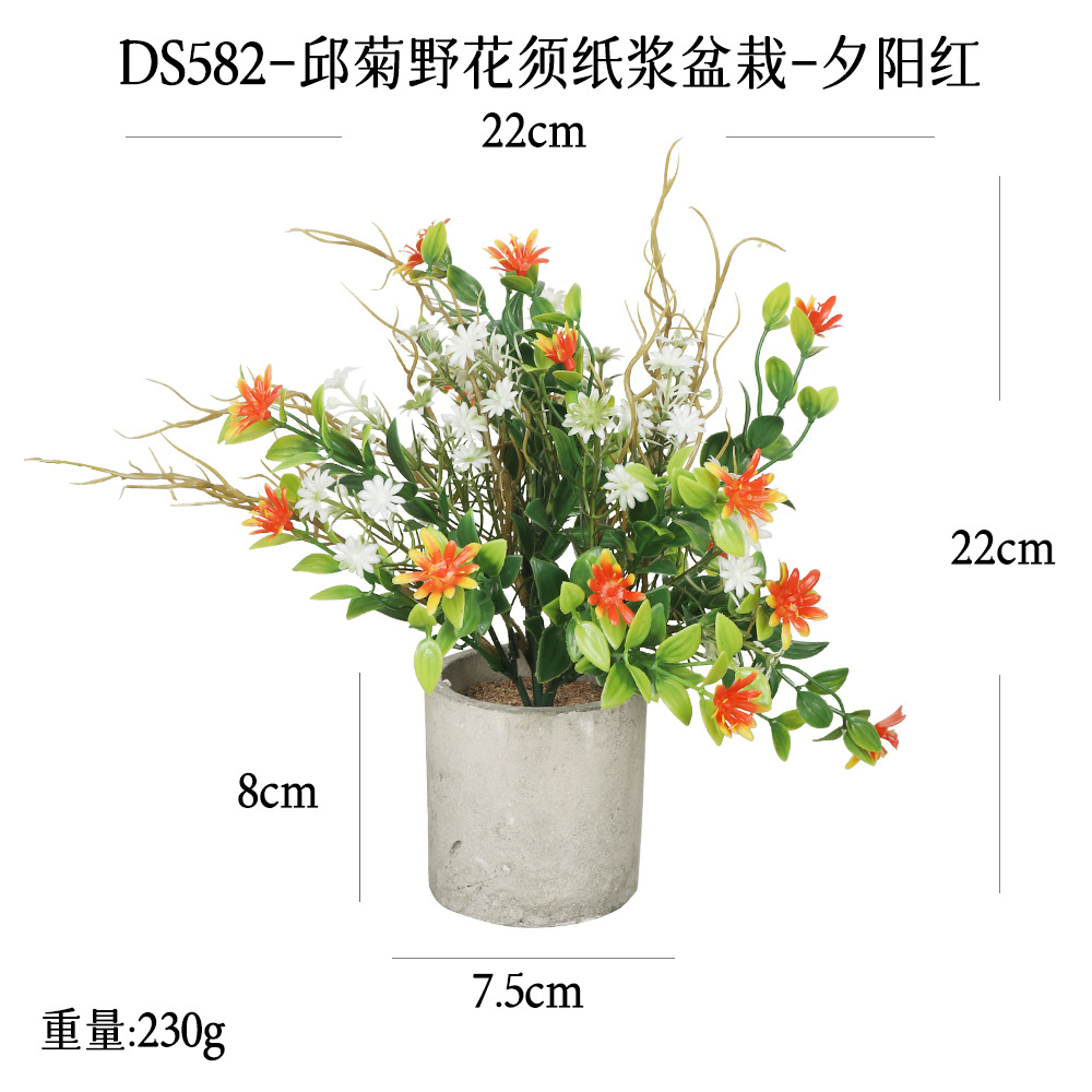 Más de 240 combinaciones populares de macetas con plantas verdes artificiales, decoraciones para el hogar, flores artificiales, bonsáis cilíndricos de pulpa de papel.