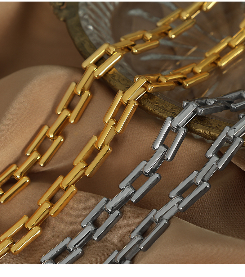 16g Weight 0.03µm-0.05µm Gold Plating Thickness PVD Coated Gold Plating Process Real Gold Plated Plating Material Bracelets, Necklace Classification 1 Piece Quantity Daily Occasion Titanium Steel Material Geometric Pattern Unisex Gender Simple Style Style Waterproof Non Tarnish, Plating Craft PVD Coated Real Gold Plated Geometric Titanium Steel Simple Style Waterproof Non Tarnish Bracelets Necklace 7