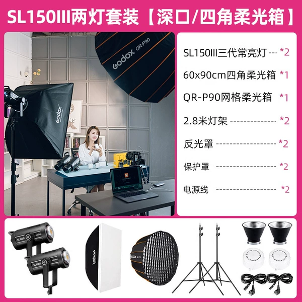 [Set 13] SL150III Four Corner/Grid Deep Mouth Softbox [Two Light Set]