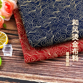 和风布料纯棉棉布布料批发面料古风烫金棉麻印花服装面料现货批发