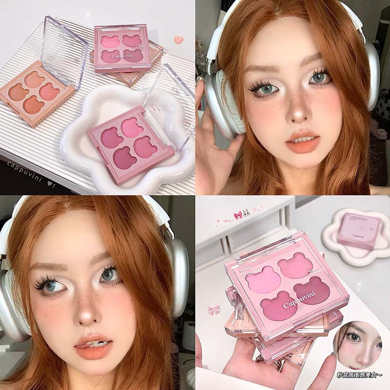 Cappuvini pequeña fantasía de cuatro colores blush barro baja saturación fresco coreano vigor natural hinchazón color carmine