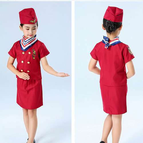 Captain's cosplay uniform for boy girls air force Pilot female flight attendant flight performance clothes role playing cosplay suit