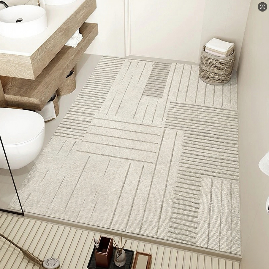 Cross-border bestseller: simple and luxurious diatomite floor mat, absorbent bathroom mat, full-cover foot mat, non-slip shower room mat, available for dropshipping