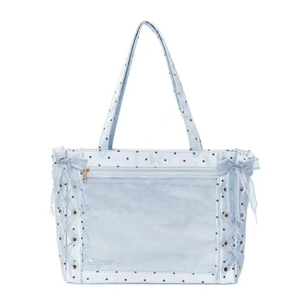Borsa a tracolla in raso a pois da donna borsa versatile spalla_voghion.com