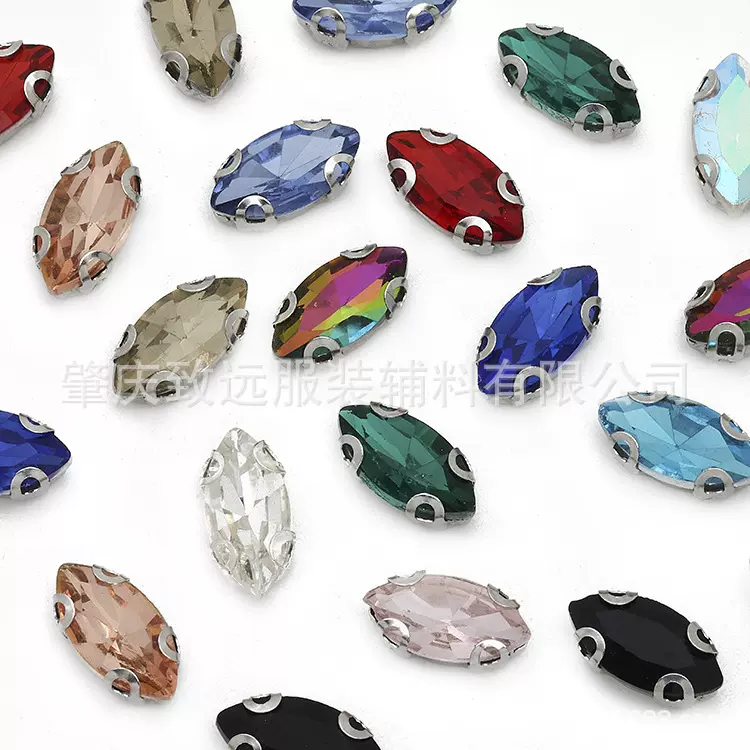 6*12马眼异形玻璃2D爪钻 手缝爪钻diy婚纱服饰鞋子饰品配件