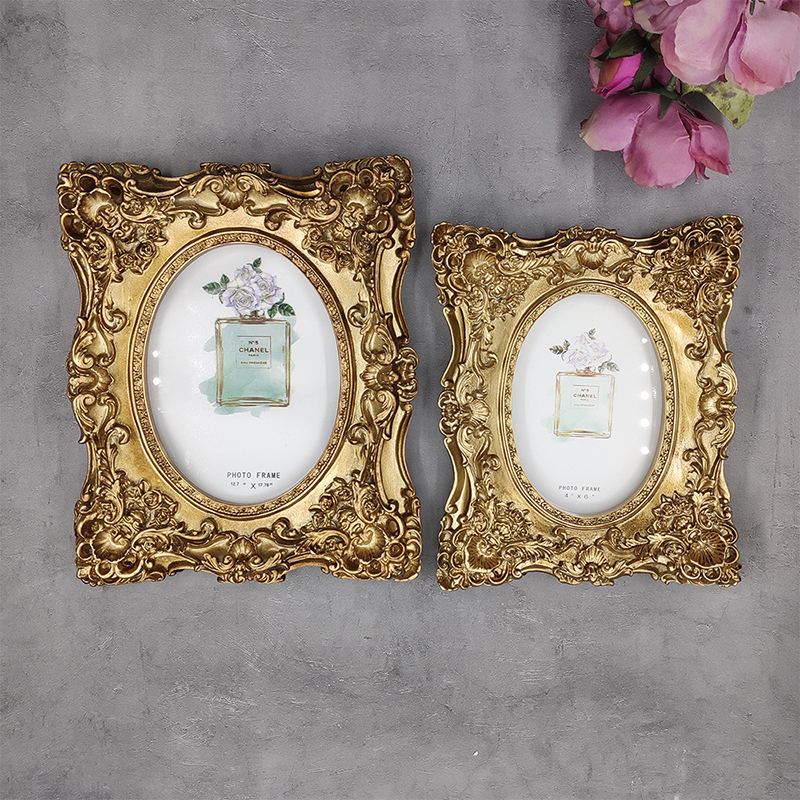  European-style retro resin flower-shaped photo frame desktop decoration wedding photo wall pendant home decoration ornaments
