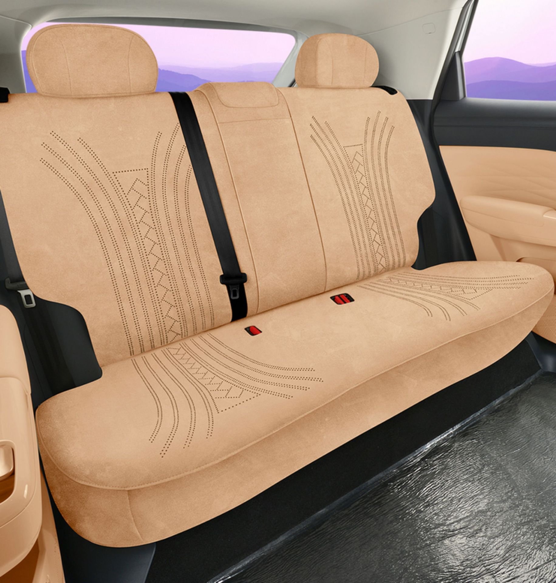 2025 Jihu T1 Special All-Inclusive Car Seat Cover, Four-Season Universal Seat Cushion, Suede Rams Seat Cover