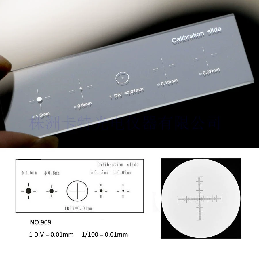 Картер производитель 909T стеклянная линейная линейка 0,01 мм микроскоп объективный стол