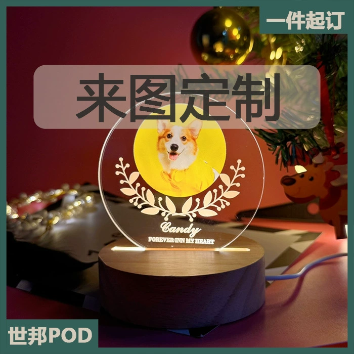 USB круглый горизонтальный ночник для пары, памятный подарок на день рождения для домашних животных, независимая станция, хит продаж, сделай сам, одна деталь, минимальный заказ