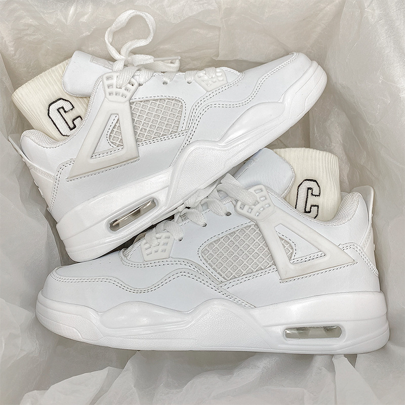 2025 Spring and Autumn New Versatile Couple Air Cushion Shoes Heightening Wear-Resistant Non-Slip Student Shoes Men's and Women's Hong Kong Style Skateboard Shoes