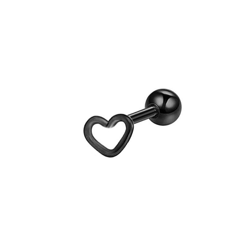 Fashion Heart Shape Stainless Steel Plating Ear Studs 1 Piece