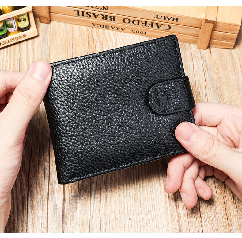 Ví nam da bò thật Marante nhiều ngăn đựng thẻ gập đôi 11,5×9,8 cm — 1067 màu nâu, Màu cà phê, Màu nâu vân phẳng, Màu xám chi tiết 26