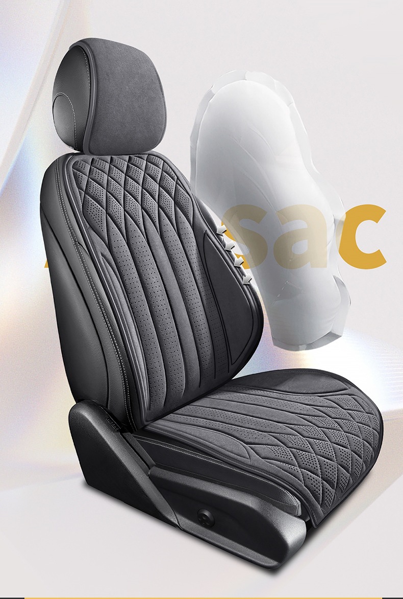New Cross-Border Suede Semi-Enclosed Slim Waist Car Seat Cushion Wholesale Single Seat Double Seat Universal for All Seasons Multi-Piece Set