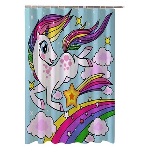 New spot cross-border new polyester waterproof digital printing curtain hotel shower curtain a generation of hair