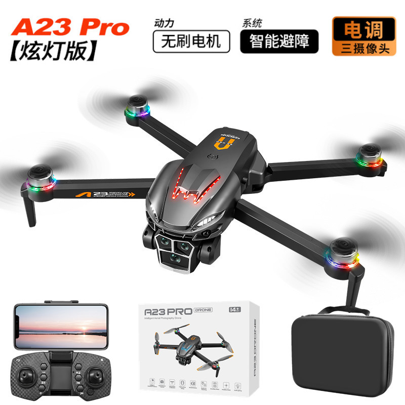Cross-Border New Product A23 Colorful Light Drone High-Definition Aerial Photography Ultra-Long Endurance Quadcopter Brushless Power