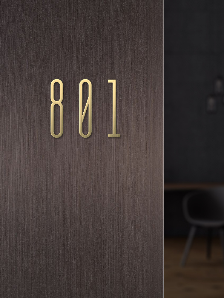 黄铜数字门牌房间数字号码牌酒店标识牌高档房号牌别墅民宿门牌