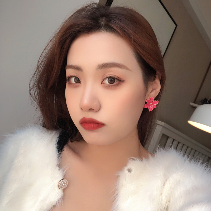 1 Pair Fashion Flower Alloy Enamel Plating Inlay Artificial Gemstones Womenu0027S Ear Studs