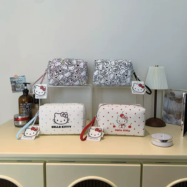 Hello Kitty Officially Licensed Large Capacity Makeup Bag Cute Storage Bag New Handbag Phone Bag Makeup Bag