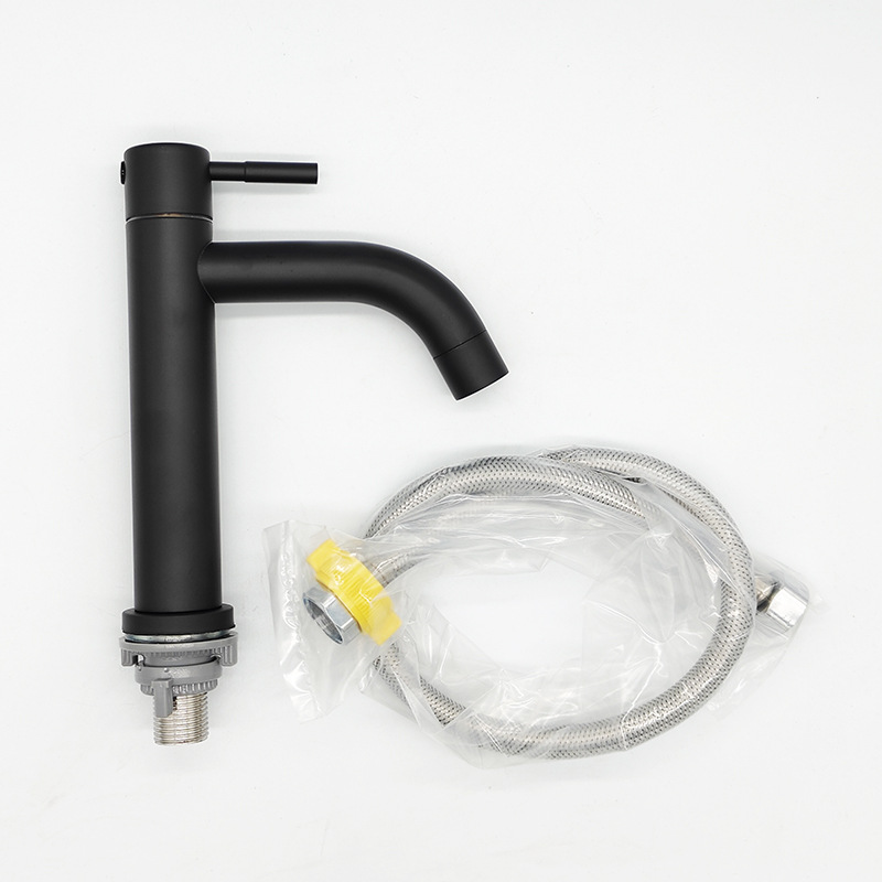 Lavabo caliente y fría del grifo de acero inoxidable baño grifo de baño lavabo solo grifo frío válvula mezcladora