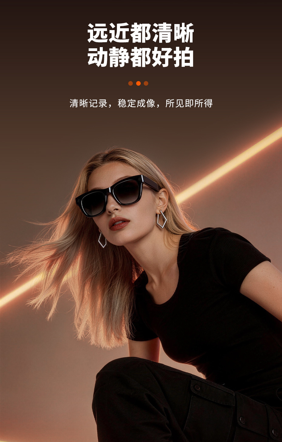 跨境E06S智能眼镜1300万像素高清TK直播AI翻译拍照摄像ai智能眼镜