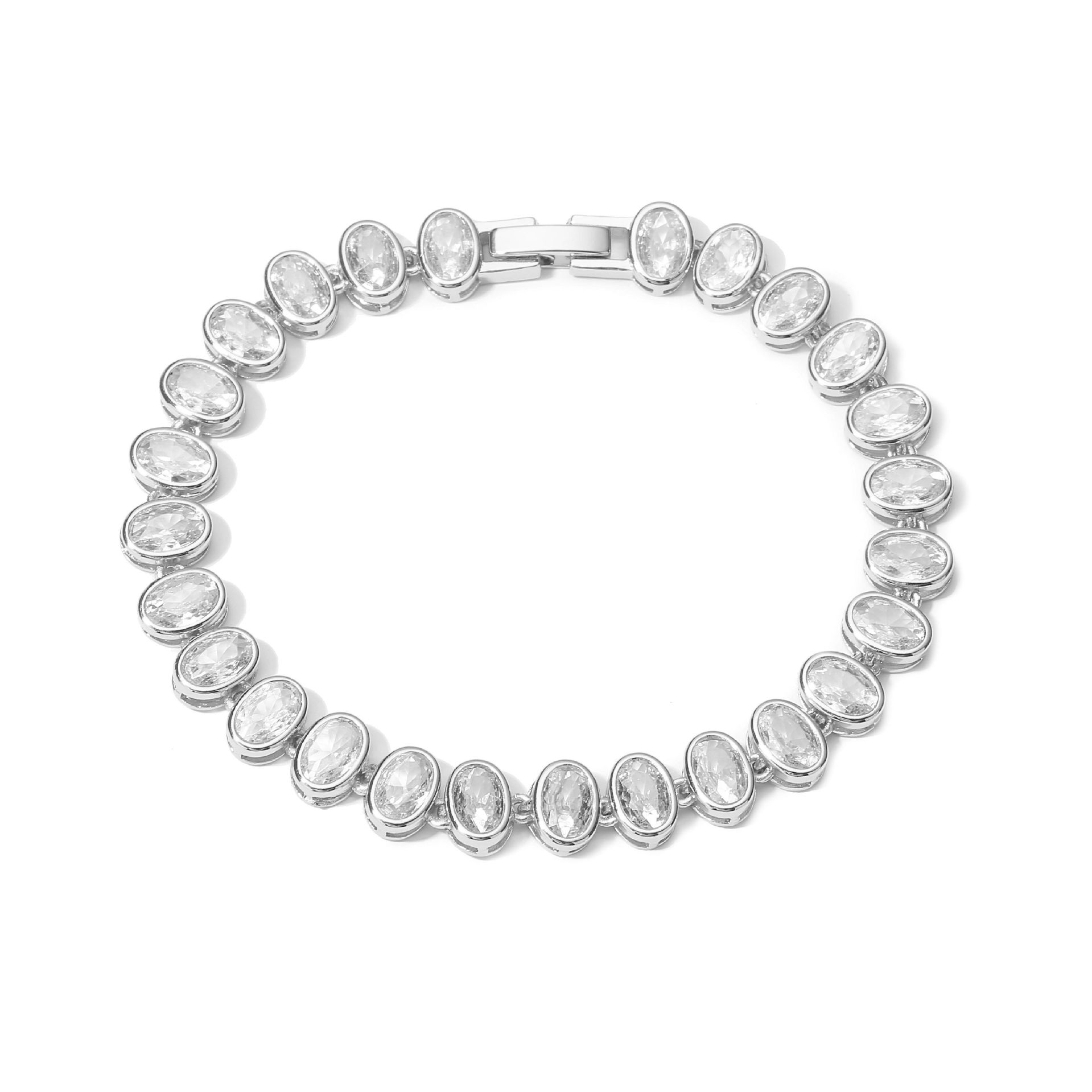 Simple Style Round Copper Inlay Zircon Bracelets Necklace display picture 3