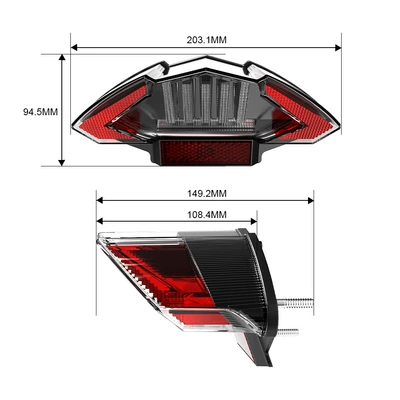 Applicable to BMW motorcycle BMW R1200GS F800 modified rear taillight rear brake light with turn signal (Tail light) - blackened