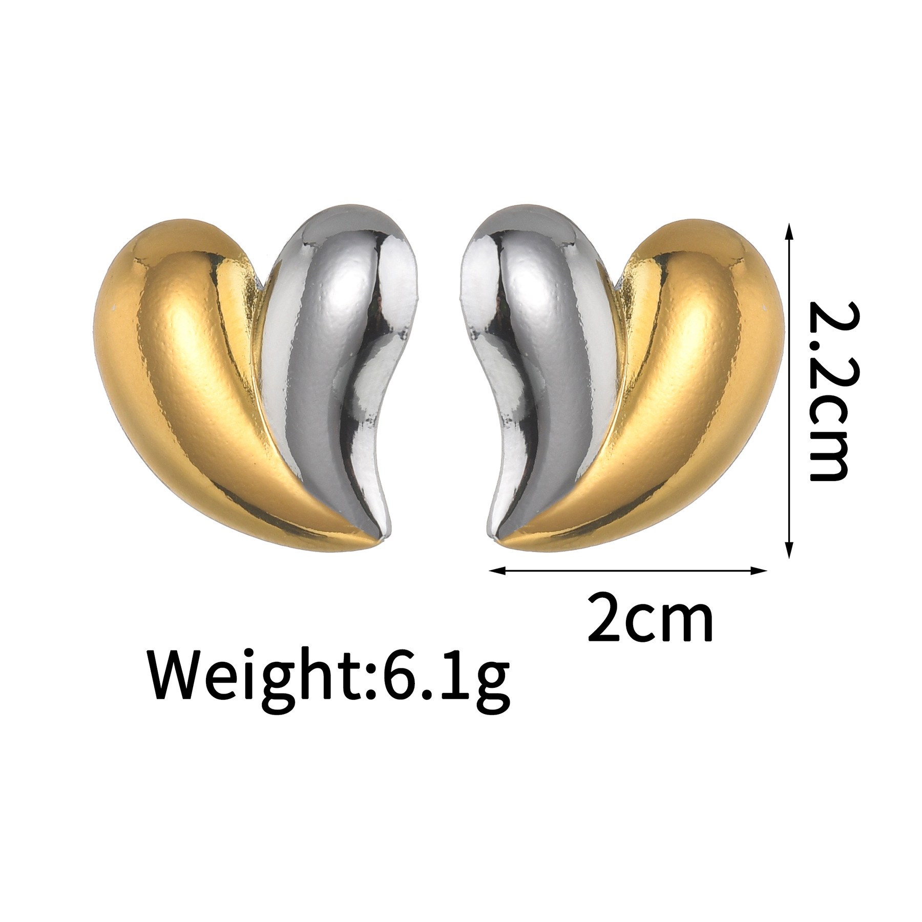 9g Weight PVD Coated Gold Plating Process 201 Stainless Steel Ear Needle Material 18K Real Gold Plated Plating Material Stone-Free Inlay Material Drop Earrings, Ear Studs Classification 1 Pair Quantity Daily Occasion 201 Stainless Steel Material Heart Shape Pattern Women's Gender Retro, IG Style Style Mixed Metal, Plating Craft 1 Pair IG Style Retro Heart Shape Mixed Metal Plating 304 Stainless Steel Drop Earrings Ear Studs 11