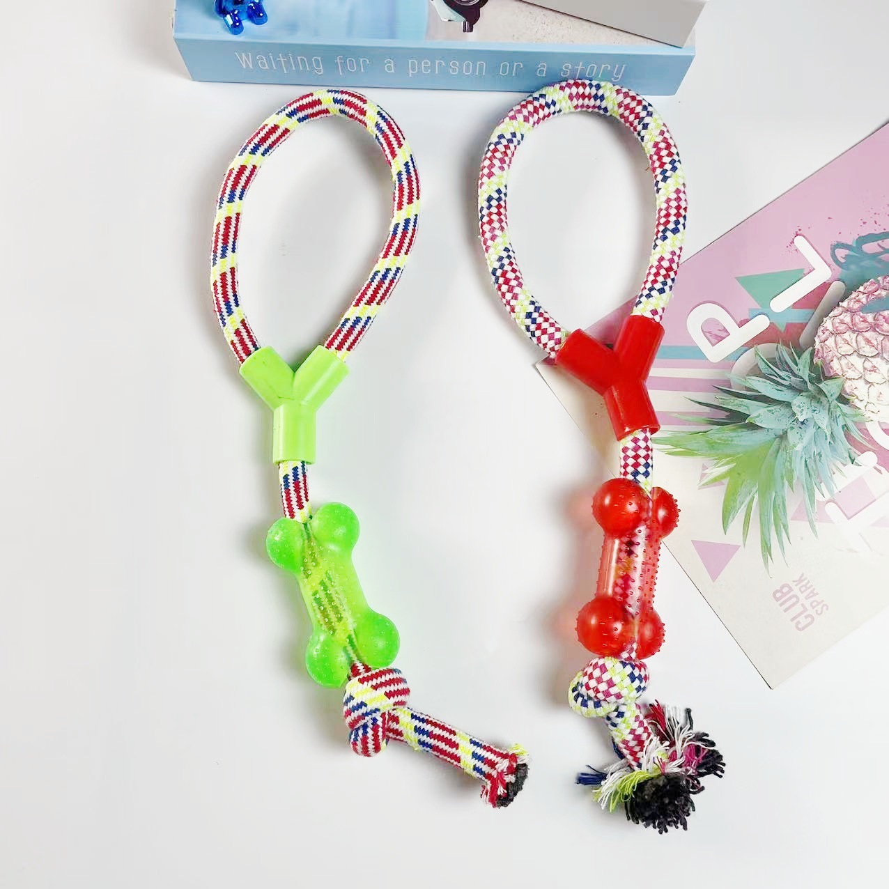 Juguetes de cuerda de algodón para mascotas personalizados de Amazon al por mayor para perros pequeños y medianos