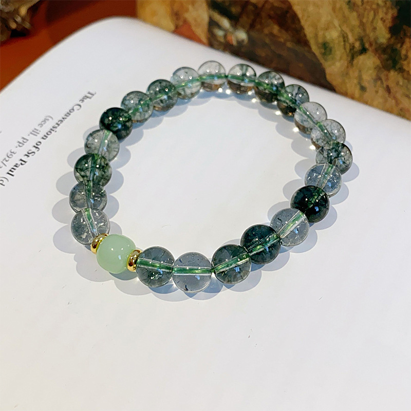 20 # Pulsera de cristal fantasma verde floreciente-caja de regalo exquisita