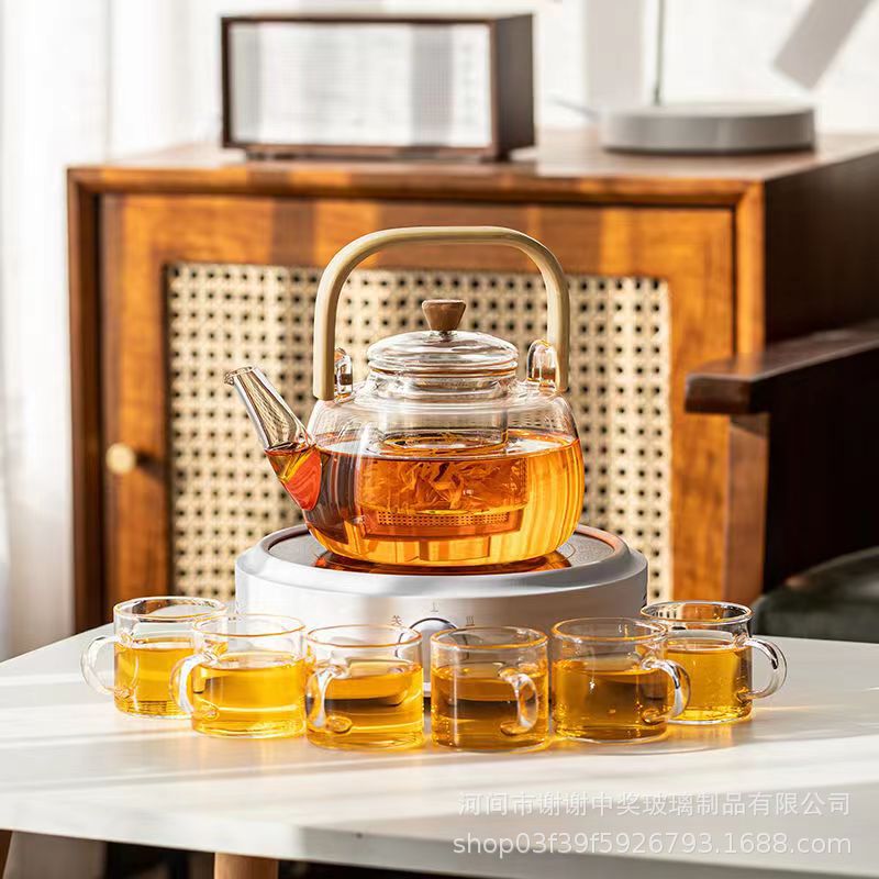 플랫 빔 주전자 + 6 컵 + 전기 세라믹 스토브