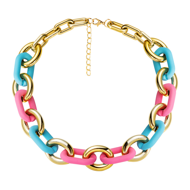 Collar Corto De Resina Con Empalme De Colores Hip-hop Bohemio display picture 5