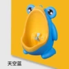 Blue toilet bowl