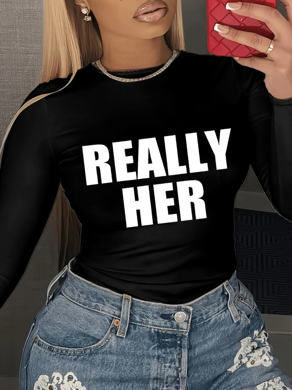 2024年欧米アマゾンファッションアルファベットプリントtシャツクロスボーダー上着|undefined