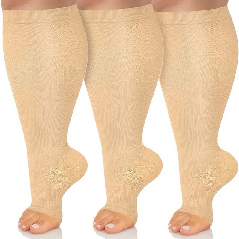 Plus size 2XL 3XL 4XL spot compression socks new solid color sports socks casual calf compression socks