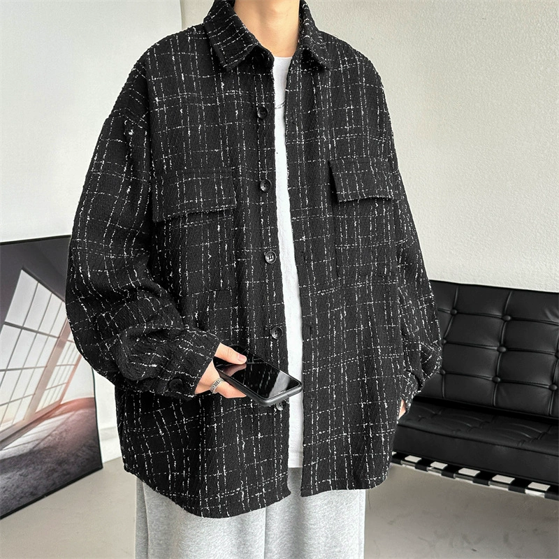 Рубашка весной, кардиган, стиль Chanel, оверсайз
