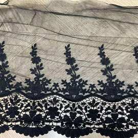 牛奶丝大裙摆网纱花边刺绣 高档女装婚纱礼服绣花diy服装辅料现货