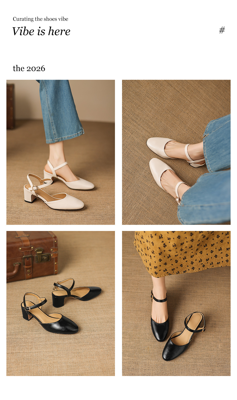 Sandal cao gót nữ quai ngang mũi kín gót 5 cm phong cách Hàn Quốc — đen chi tiết 5