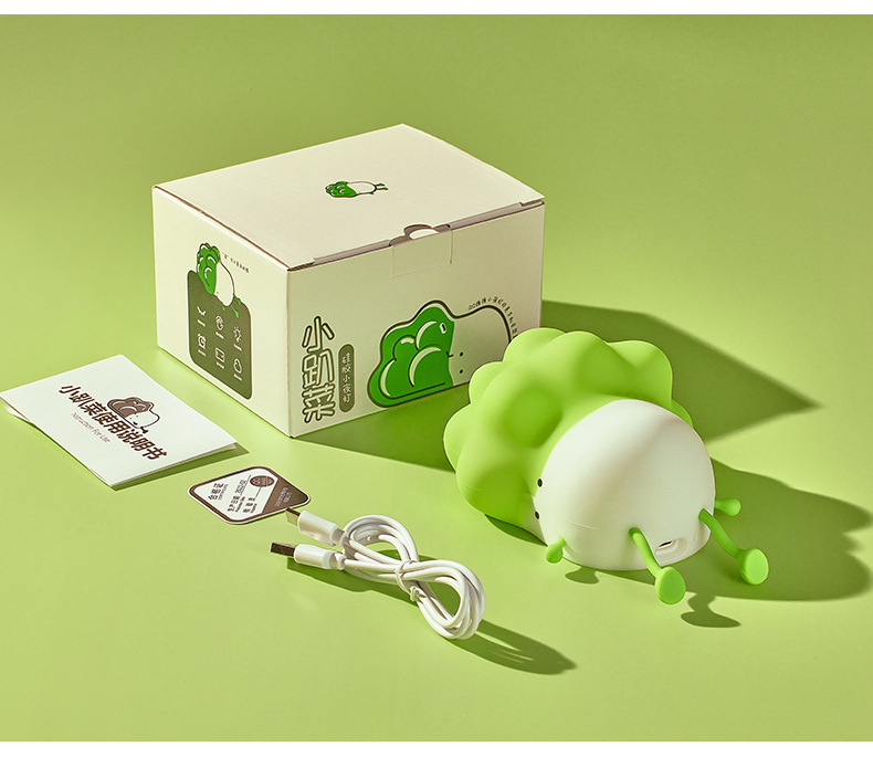 小趴菜硅胶灯白菜拍拍灯手机支架USB充电定时台灯创