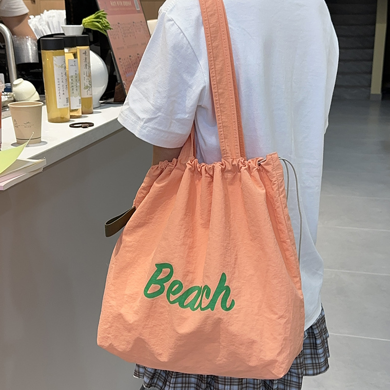 비치 오렌지 핑크 숄더 (더블 레이어 지퍼 이너 포켓)