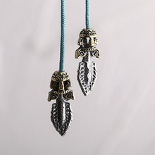 S925银 文殊剑弟子珠藏式镶铜文玩水晶沉香配饰diy挂件饰品配件