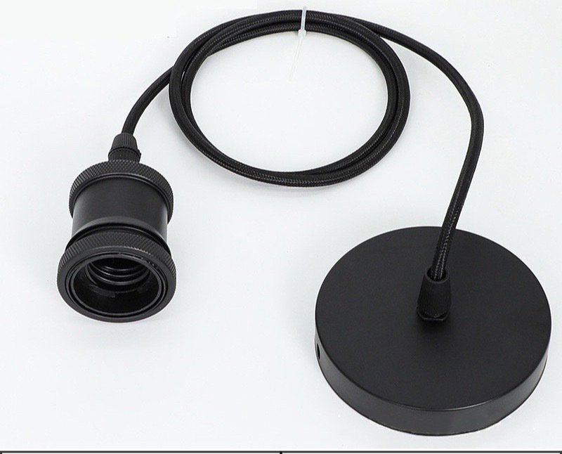 Venta directa de fábrica de portalámparas antiguas retro con cable colgante portalámparas de aluminio colgante E27 con puerto de tornillo grande con lámpara de araña de alambre