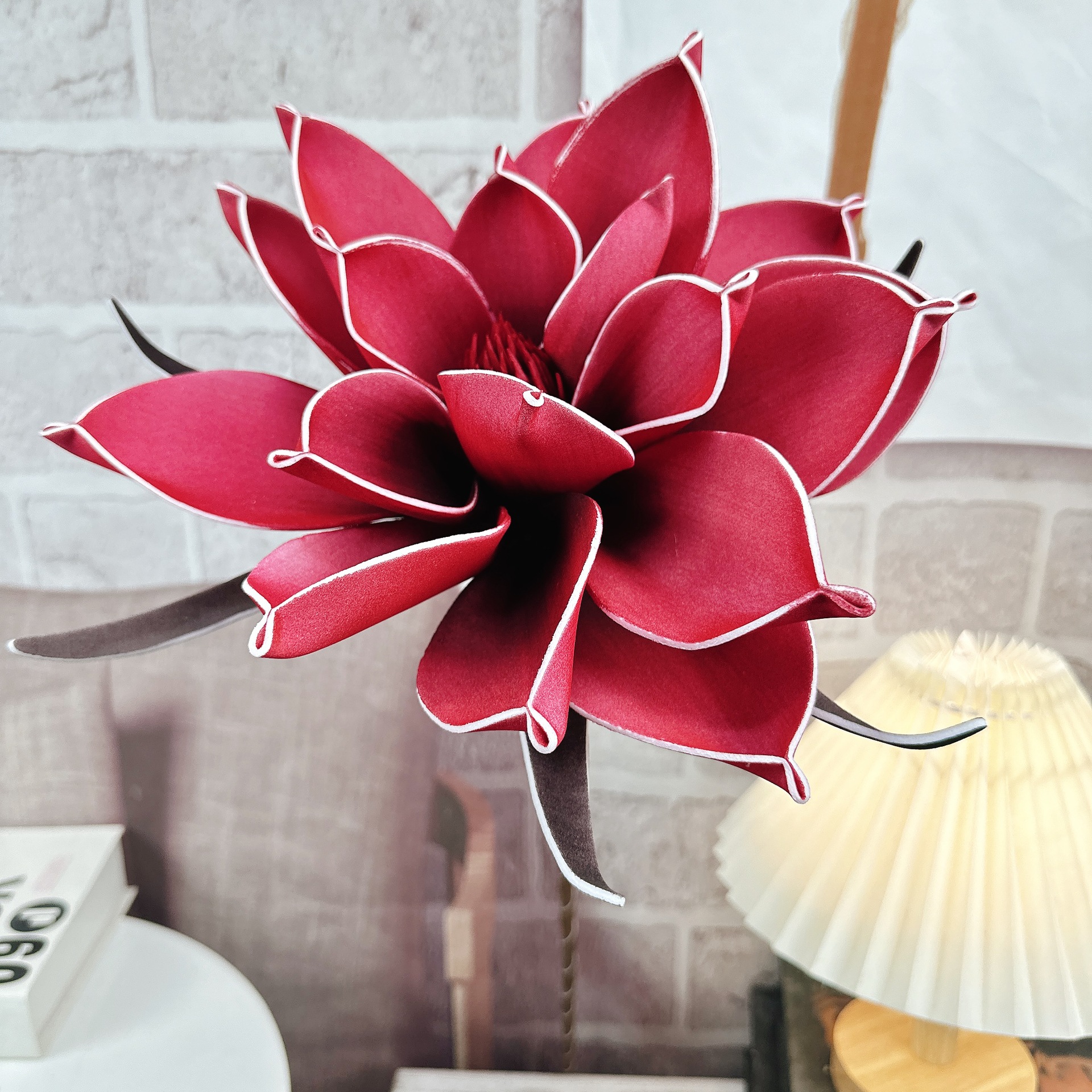 싱글 헤드 폼 가죽 카톡 (버건디)