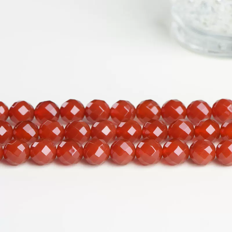 蓓蓓福  红玛瑙64切面钻石面散珠半成品 DIY手工饰品配珠配件批发