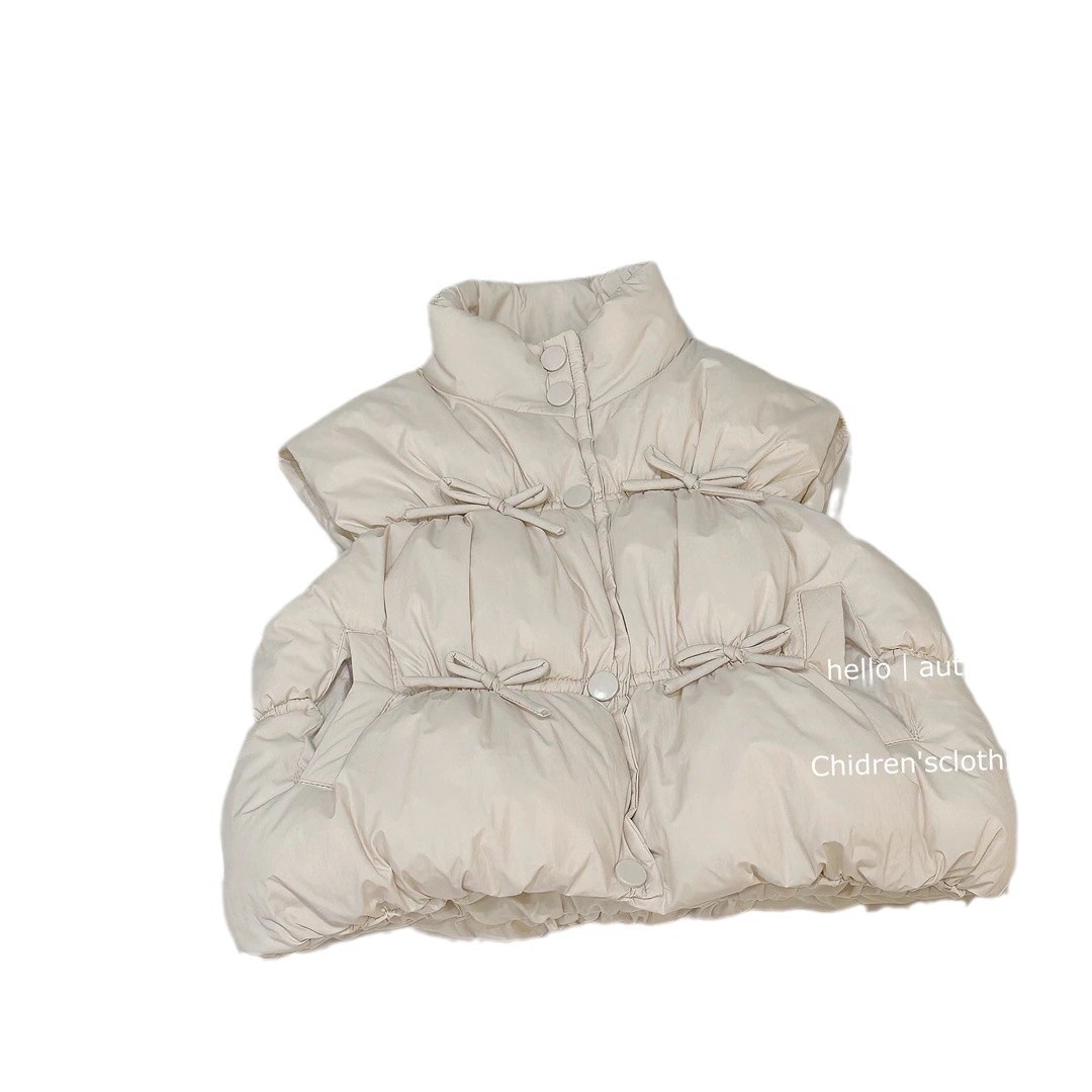 Chaleco para niñas ropa de otoño e invierno 2024 nuevo estilo estilo estilo occidental clip para niños chaleco de algodón invierno femenino chaleco cálido chaleco